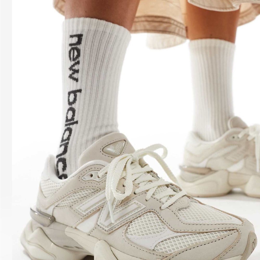 New Balance 9060 asos exclusive ribbon laces beige sneakers